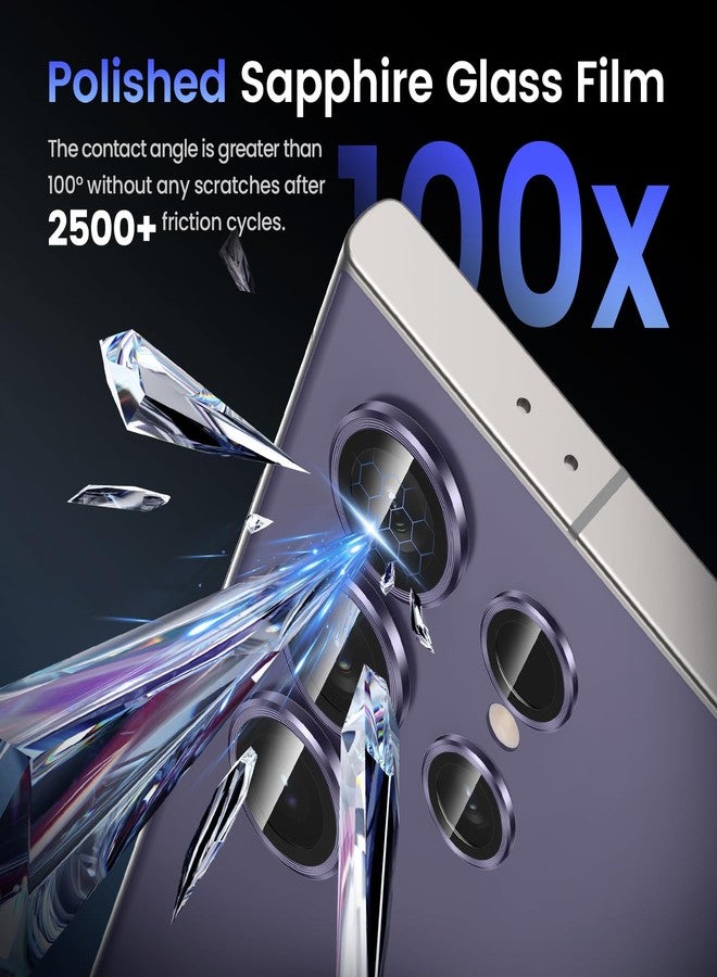 Tensea (3+2PCS for Samsung Galaxy S24 Ultra 5G Camera Lens Protector, 9H Tempered Glass Camera Cover Screen Protector Metal Individual Ring for S24 Ultra 5G 2024 [Installation Tray][Case Friendly] - Image 5