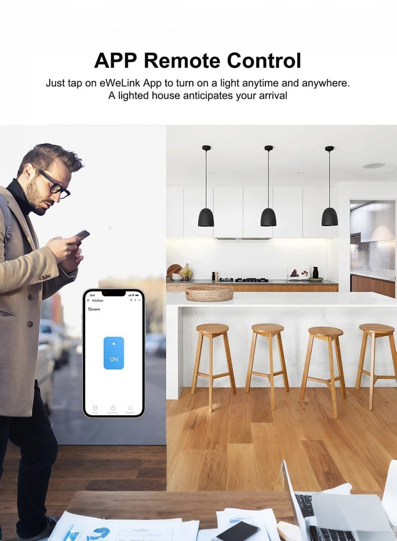 Jourvent Smart WiFi Touch Light Switch 4 Gang, No Neutral Wire Required & Neutral Wire Compatible, Works with Alexa, Google Home, Apple HomeKit (via CozyLife), eWeLink App Control, Timer & Share Function - Image 3