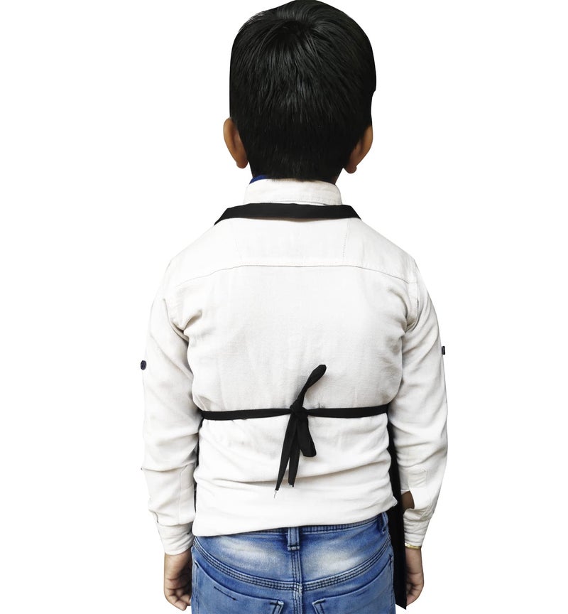 Switchon Polyester Waterproof Adjustable Kids Multi purpose Cooking Apron with a chef cap School Apron - Proudly made in india (Black, 6Yrs to 11 Yrs) - Image 2