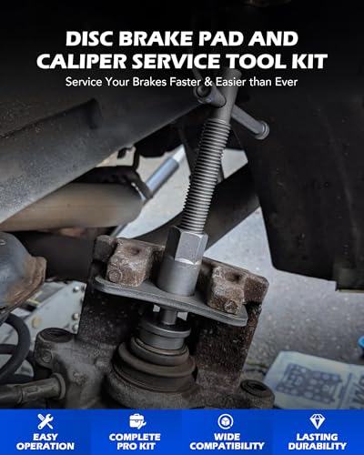 Orion Motor Tech Disc Brake Pad and Caliper Service Tool Kit | Professional Disc Brake Caliper Compression Tool Kit | Universal Disc Brake Caliper and Piston Wind Back Tool Set with Case - Image 2