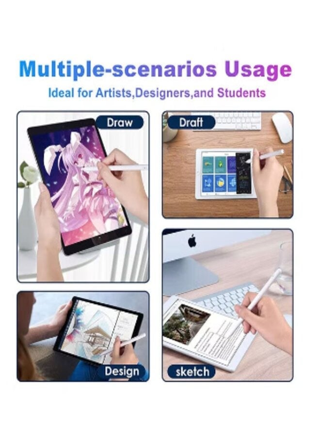 قلم ستايلس لجهاز iPad مزود بتقنية رفض راحة اليد باللون الأبيض - Image 2