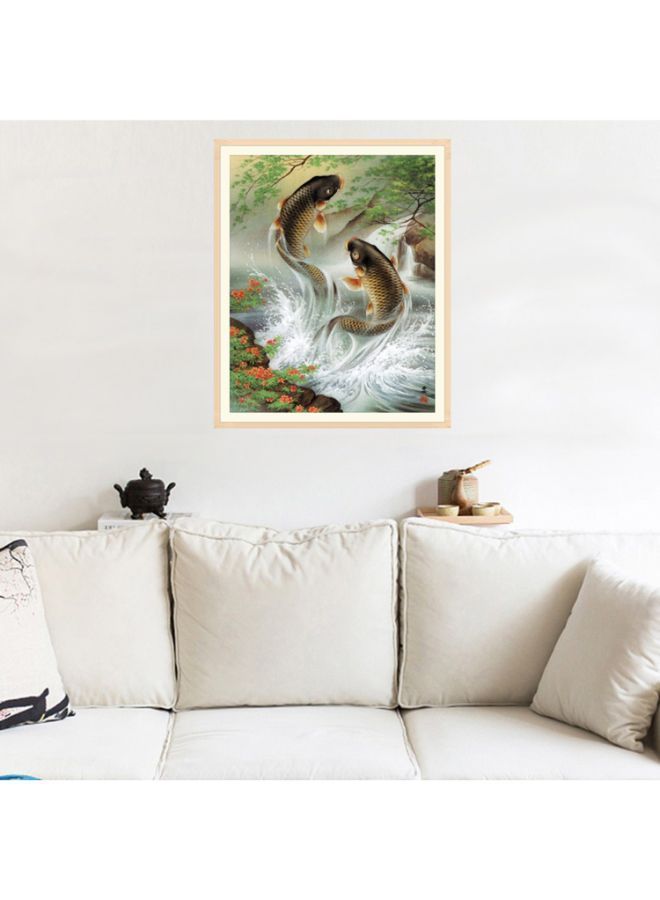 NIBEMINENT DIY Fish Theme Canvas Painting For Wall Decoration Multicolour 30 x 40centimeter - Image 4