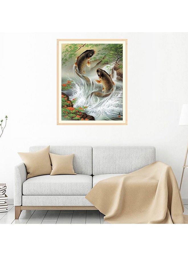 NIBEMINENT DIY Fish Theme Canvas Painting For Wall Decoration Multicolour 30 x 40centimeter - Image 2