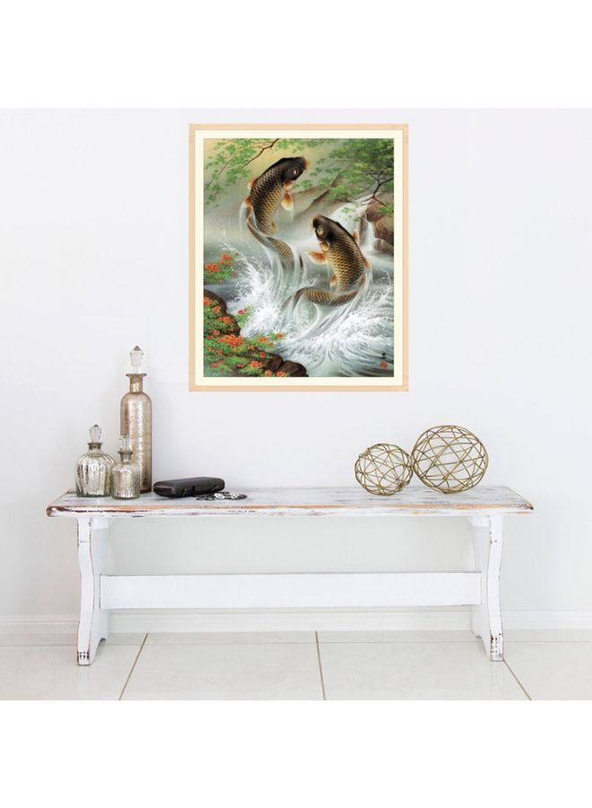 NIBEMINENT DIY Fish Theme Canvas Painting For Wall Decoration Multicolour 30 x 40centimeter - Image 5