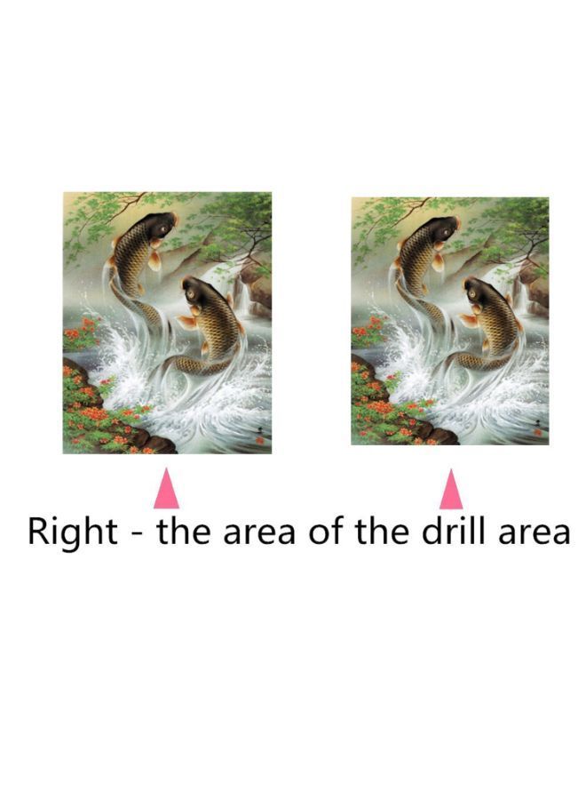 NIBEMINENT DIY Fish Theme Canvas Painting For Wall Decoration Multicolour 30 x 40centimeter - Image 3