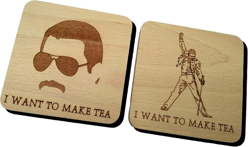 Fastcraft QUEEN FREDDIE MERCURY COASTER DRINK MAT ENGRAVED PRESENT GIFT (Both BEECH) - Image 2
