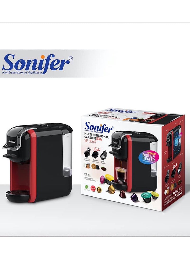 Sonifer SF-3547 Coffee Maker AC 220-240 V~ 50/60 Hz 1450W 0.8 kg 1450 W SF-3547 red & black - Image 1