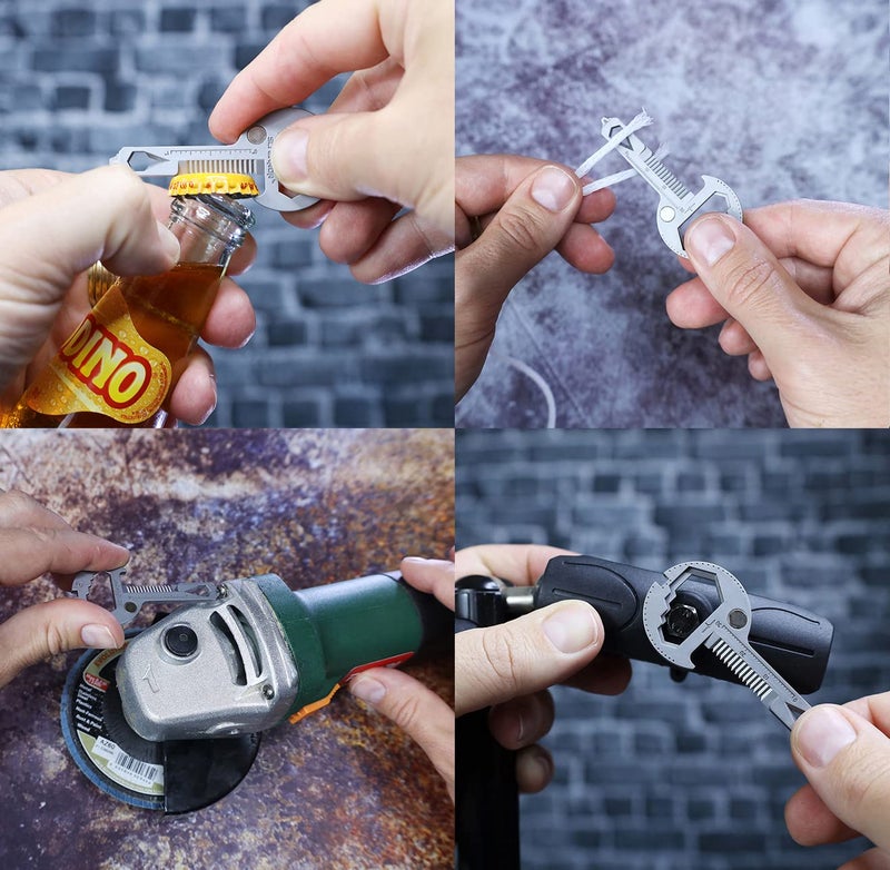 Screwpop Toolkey 15-in-1 Multi-Tool Ultra Thin Lightweight for Keychain and Carabiner Stainless Steel Silver - Image 5