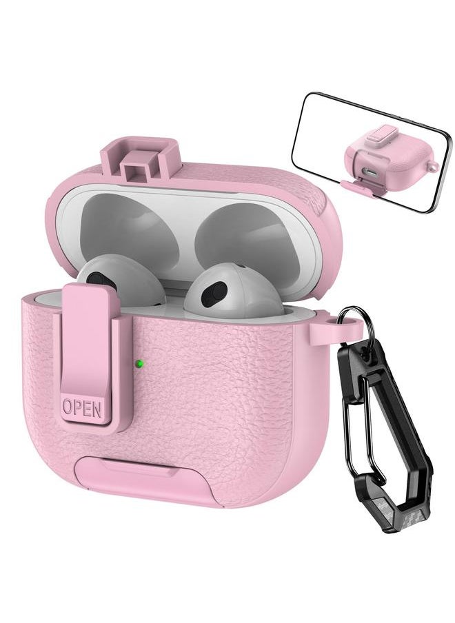 Zaboon - Case For AirPods 3 Leather Texture Wireless Earphones Case with Hook & Holder - Image 1