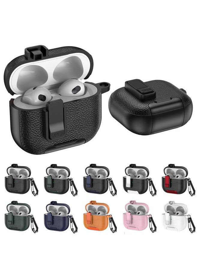 Zaboon - Case For AirPods 3 Leather Texture Wireless Earphones Case with Hook & Holder - Image 1