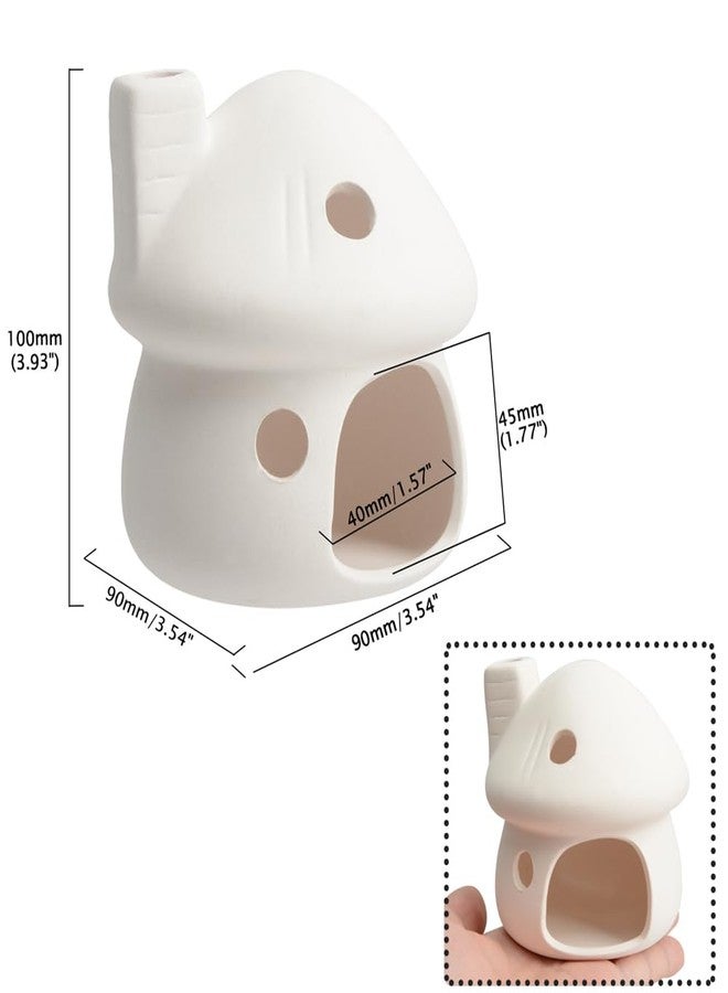 YXQ Aquarium Decorations Ceramic Mushroom House for Fish Tank Landscape to Small Shrimp/Goldfishes Hiding Rest and Breed (White) - Image 2