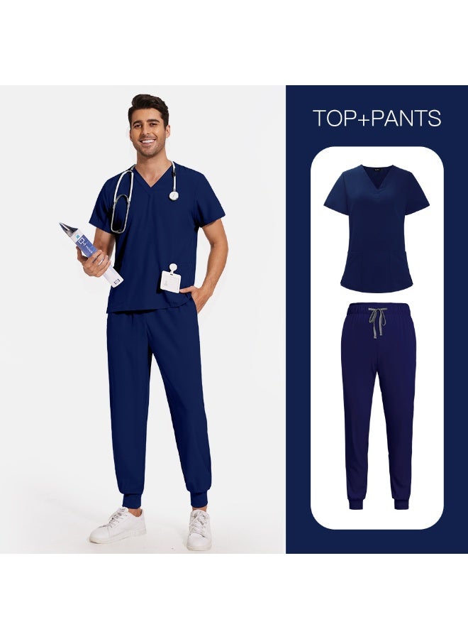 NIBEMINENT Surgery Uniforms Unisex Clinical Clothing Top And Pant Doctor Nurse Uniforms Oral Dental Workwear Medical Scrubs Sets - Image 1
