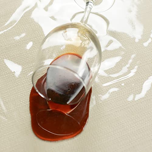Benson Mills Heavy Duty Crystal Clear Plastic 100% Waterproof Tablecloth Protector, Vinyl PVC Rectangle Table Cloth, Oil Spill Proof Wipe Clean Table Cover for Dining Tables (60" x 144" Rectangular) - Image 3