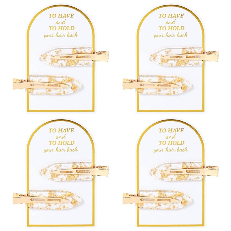 Aileam 8PCS No Bend Hair Clips Bridesmaid No Crease Hair Clips Gold Glitter Makeup Creaseless Hair Clips Styling Hair accessories for Bride Women Girls