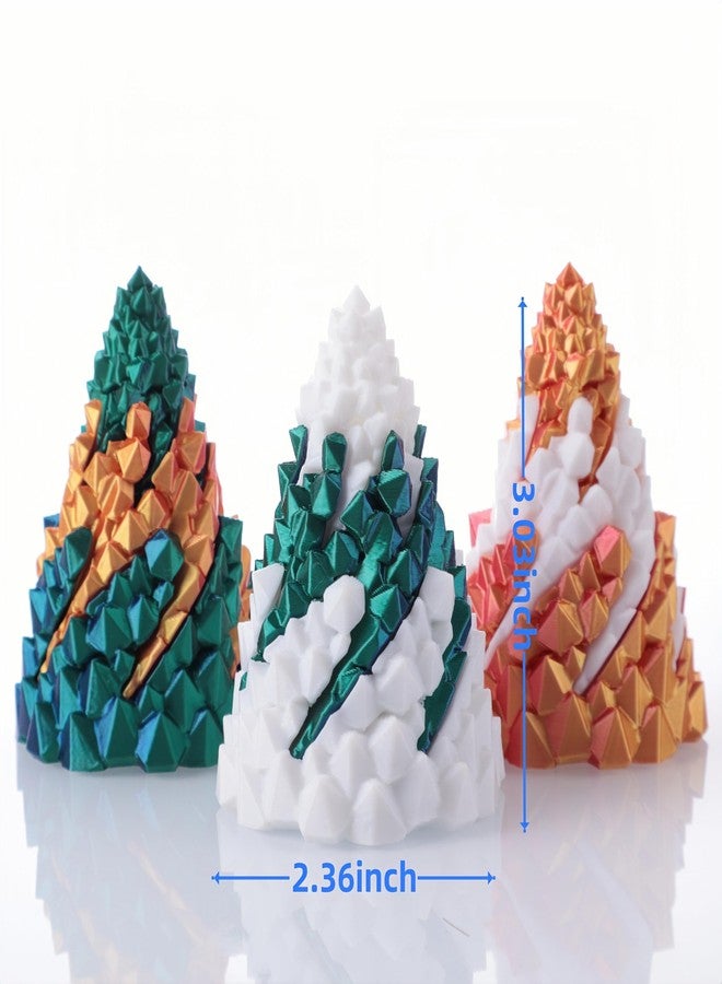 Yonaso 3 Pack Impossible Cone ，Spiral Cone Fidget Toys - Christmas Pine Cone Design with 3-Tier Stackable Spirals,3D Printed Desk Decor for Anxiety Relief, Cool Office Gift Set for Adults&Kids - Image 3