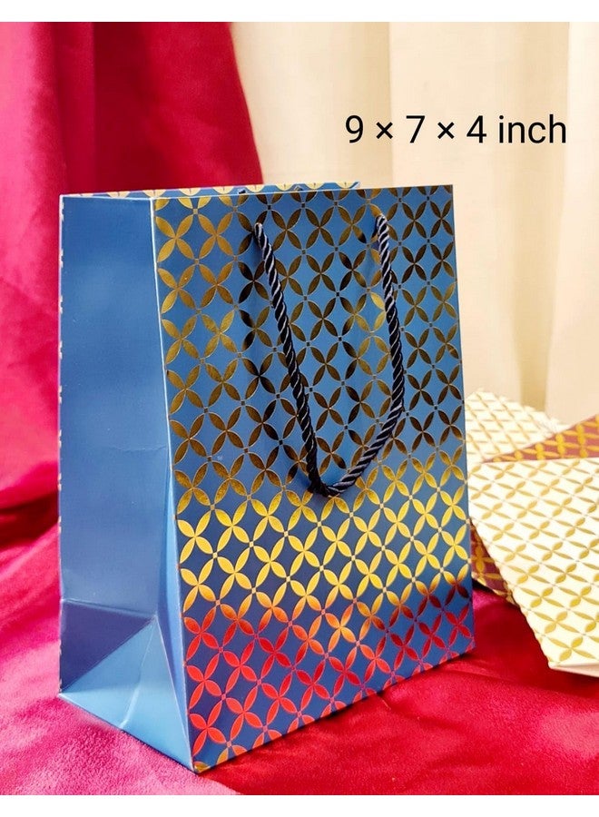 Satyam Kraft SATYAM KRAFT 6 Pcs Paper Gift Bags with Handles | Gift for Her/Him, Mothers Day Gifting, Bags,Wedding Return Gifts, Birthday, Shopping & Party | Eco-Friendly Reusable Bags (Multicolor, 23 x 18 cm) - Image 4
