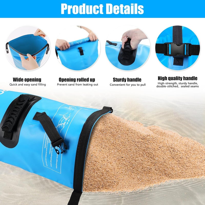 RGJ 2 Pack Universal Pool Step Weights, 25L/50LB No Breaken Pool Ladder Weights for Above Ground Pools, Waterproof Pool Sand Stair Weights for Pool Steps, Easy&Quick Fill Sand (Sky Blue) - Image 3