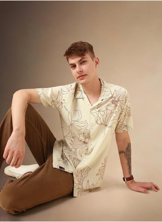 Dennis Lingo Relaxed Fit Multi Casual Shirt Cuban Collar  - Image 3