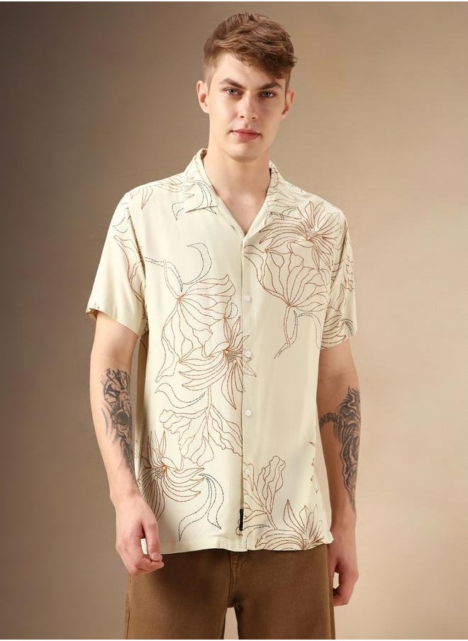 Dennis Lingo Relaxed Fit Multi Casual Shirt Cuban Collar  - Image 1