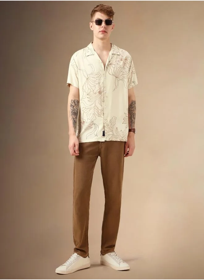 دينيس لينغو Relaxed Fit Multi Casual Shirt Cuban Collar