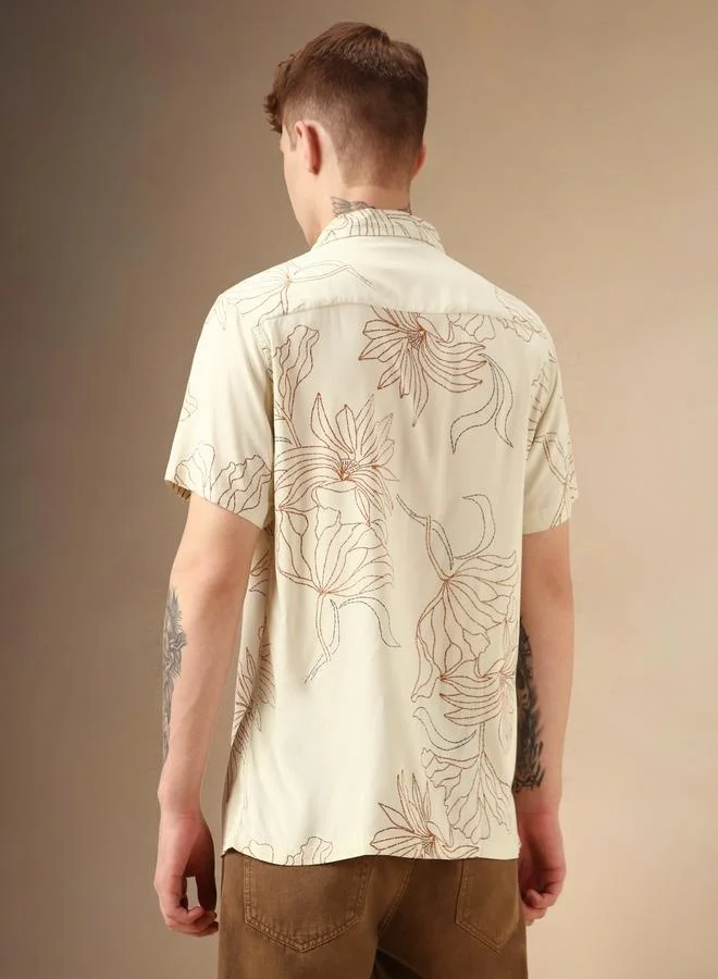 Dennis Lingo Relaxed Fit Multi Casual Shirt Cuban Collar