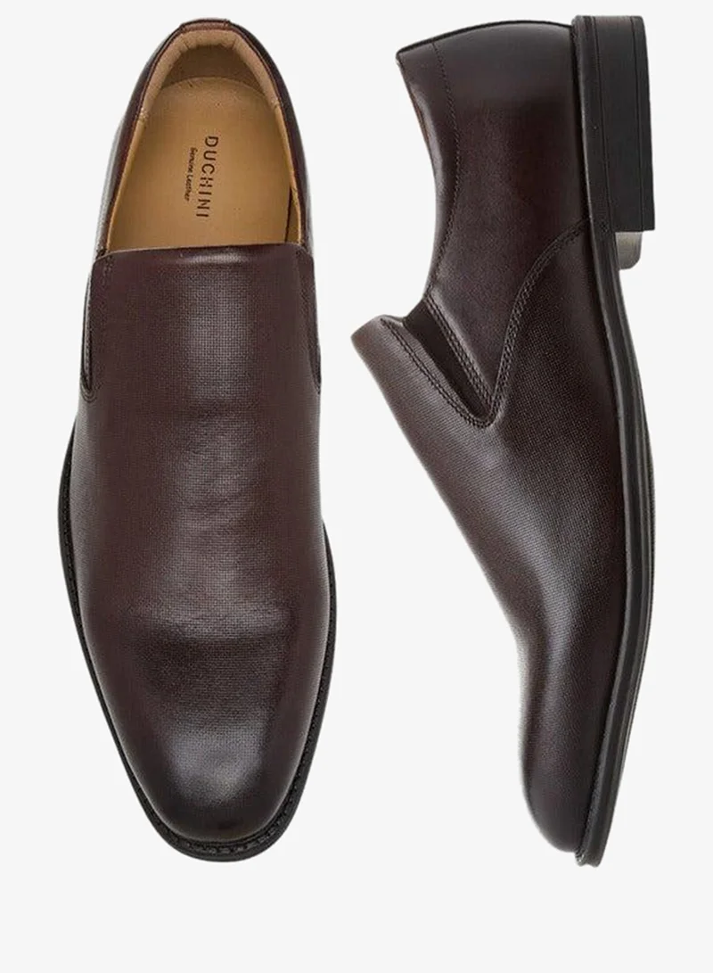 DUCHINI Men's Textured Slip-On Loafers