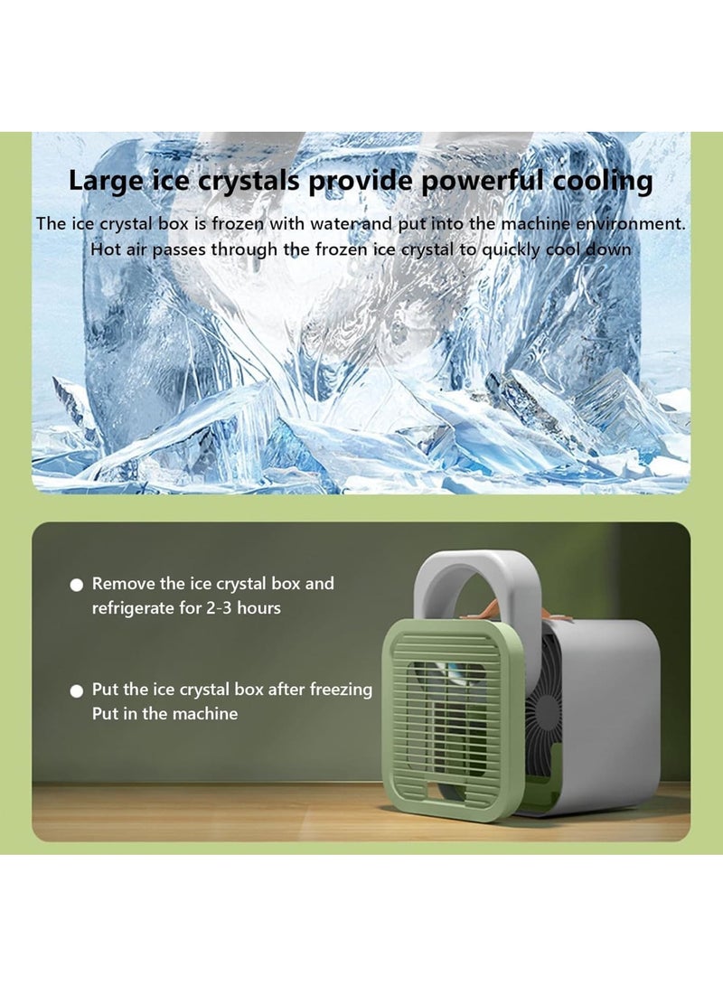 Zikra Portable Energy Efficient Air Conditioners, Air Conditioner with 3-Speed Adjustment, Handle, Tower Fan with Ice Water, Mini Air Conditioner for Room,Camping and Office, Silent Air Cooler Fan, Green - Image 5