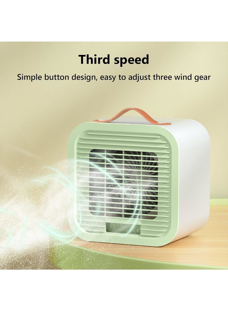 Zikra Portable Energy Efficient Air Conditioners, Air Conditioner with 3-Speed Adjustment, Handle, Tower Fan with Ice Water, Mini Air Conditioner for Room,Camping and Office, Silent Air Cooler Fan, Green - Image 2