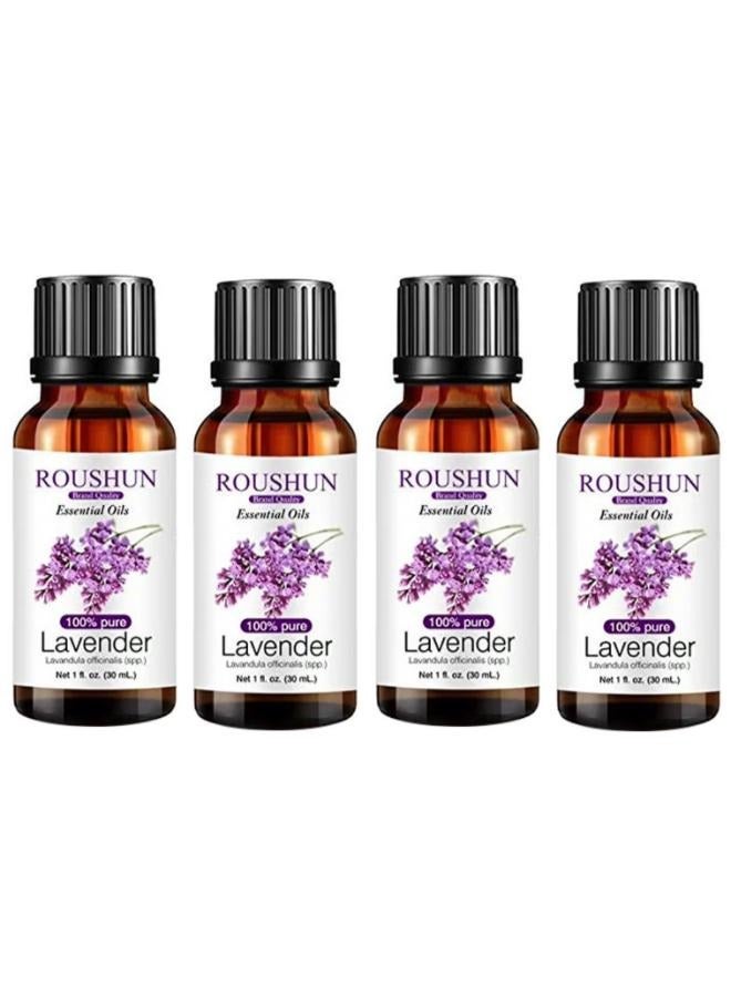 ROUSHUN 4bottles of multi-colored lavender essential oil 30 milliliters - Image 1