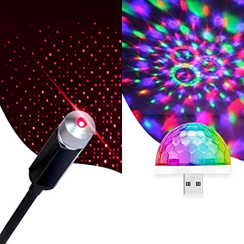 STELA أضواء النجوم USB STELA مع ضوء ديسكو صغير، أضواء ليلية، مصباح ليلي رومانسي مرن بتقنية USB للسيارات، سقف الحفلات، غرفة النوم، ديكور محمول، جو داخلي مريح - Image 1