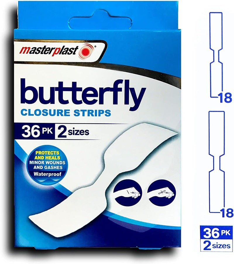 Masterplast Butterfly Quick Closure Strips Pack Of 36 White - Image 1