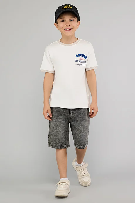 أر أند بي Washed Denim Shorts with Button Closure