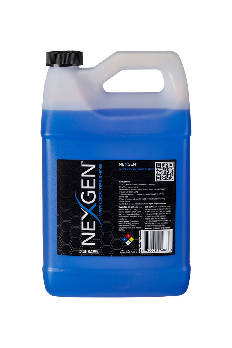 Nexgen Wet Look Tire Shine — Oil-Based Premium Dressing — High Gloss Finish and Protection for Tires - 1 Gallon - Image 1