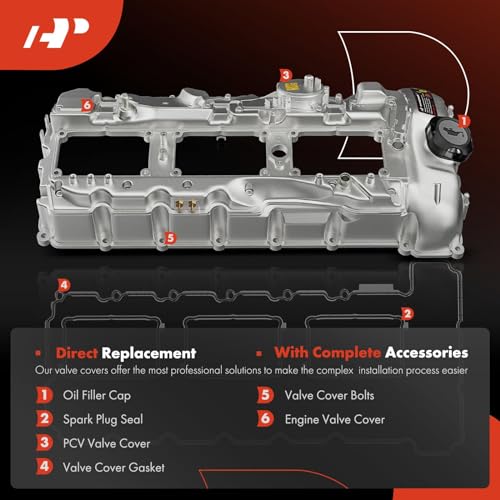 A-Premium Upgraded Aluminum N55 Engine Valve Cover Kit Compatible with 2011-2019 BMW Model - 328i 335i 435i 530i 535i 640i 740i 740Li (xDrive) X3 X5 X6, 3.0L Turbo, Replace # 11127570292 - Image 3