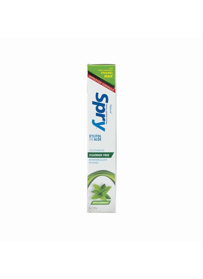 Spry Xylitol Toothpaste 5oz, Fluoride Free Toothpaste Adult and Kids, Teeth Whitening Toothpaste with Xylitol, Natural Breath Freshening, Mouth Moisturizing Ingredients, Spearmint (Pack of 3)  - Image 4