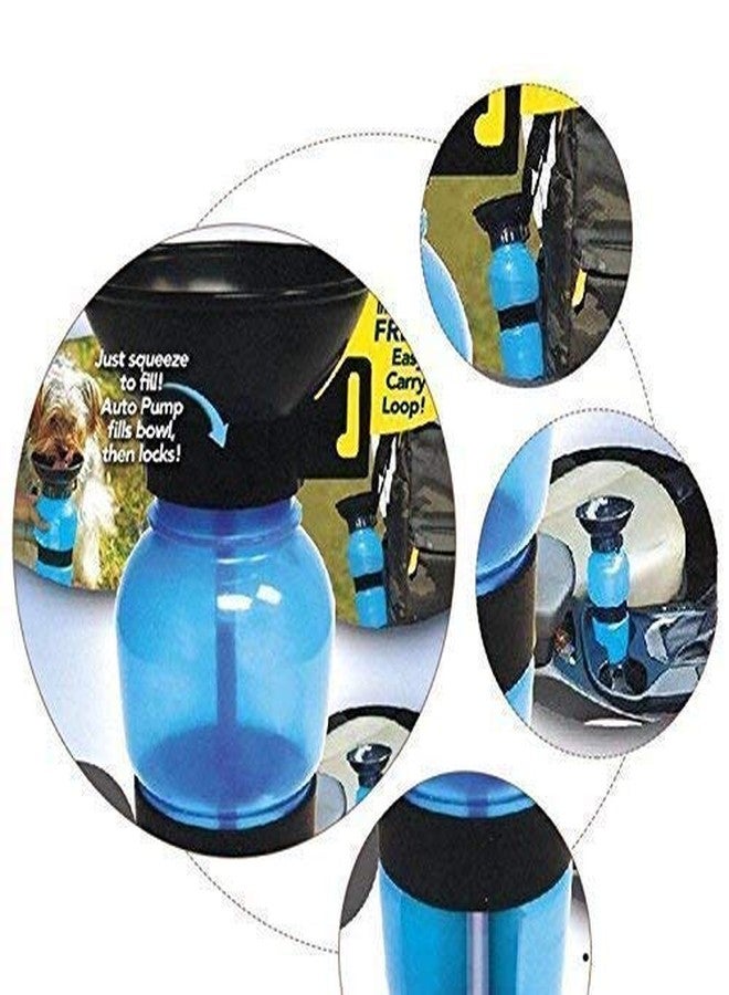 Buyntry Portable Pet Sipper Water Bottle Bowl for Dogs, 18-Oz Auto Dog Mug, Outdoor Travel Aqua Bottle, Blue and Pink - Image 4