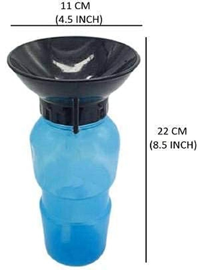 Buyntry Portable Pet Sipper Water Bottle Bowl for Dogs, 18-Oz Auto Dog Mug, Outdoor Travel Aqua Bottle, Blue and Pink - Image 2