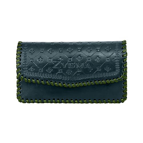 zygma Handmade Genuine Leather Clutch Purse for Womens,Hard Leather Clutch Gift For Women,Pure Leather Wallet For ladies(Green) - Image 5