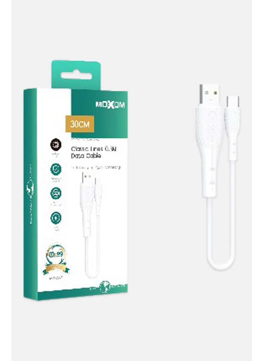 MOXOM - CC-80 1 Meter Type-C Charging Cable, White - Image 1