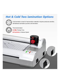 KASTWAVE Laminator Machine 13 Inch Wide for A3/ A4/ A6, Thermal Hot&Cold Lamination Machine 11X17 for Office Home School Teacher Use,Paper Trimmer, Corner Rounder (EU Plug)  - Image 3