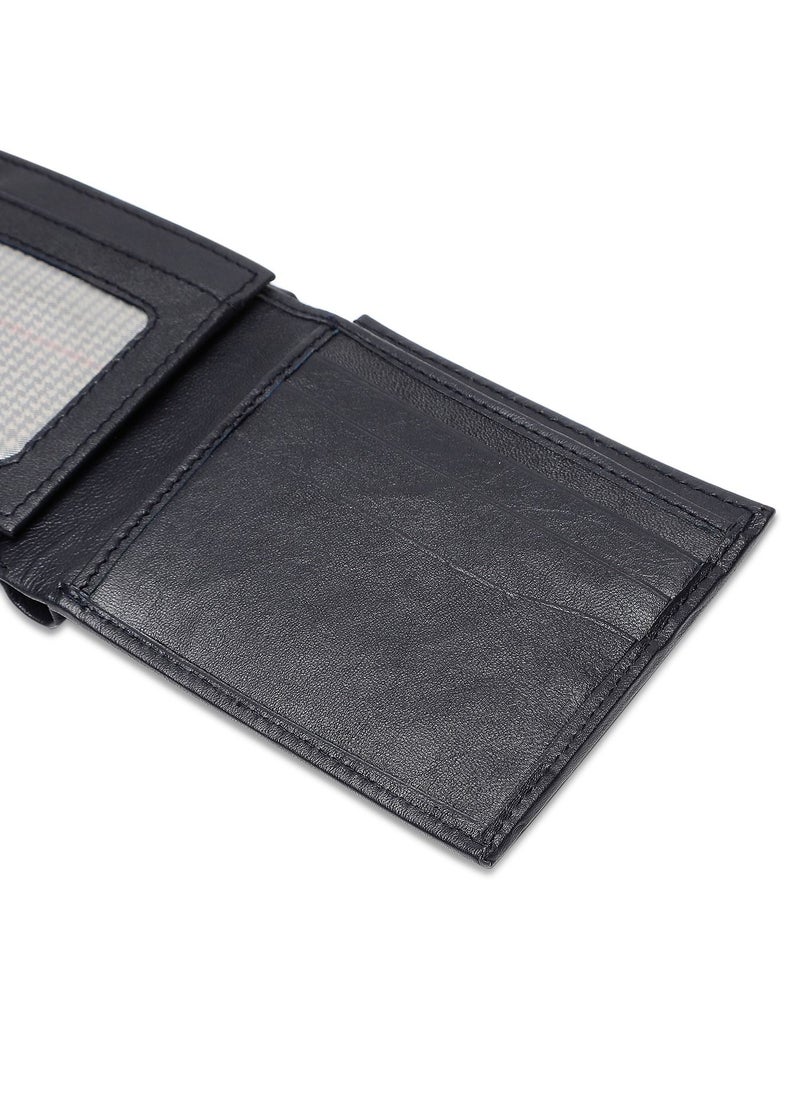 Inahom Bi-Fold Organised Wallet Flat Nappa Genuine and Smooth Leather Upper IM2021XDA0004-400-Navy Blue