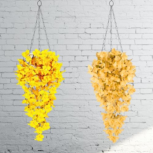 Tdas Artificial Hanging Bougainvillea Flowers Leaves Eucalyptus Ivy Garlands Plant Greenery Vine Creeper Home Decor Door Wall Balcony Decoration Party Festival (Peach) - Image 4