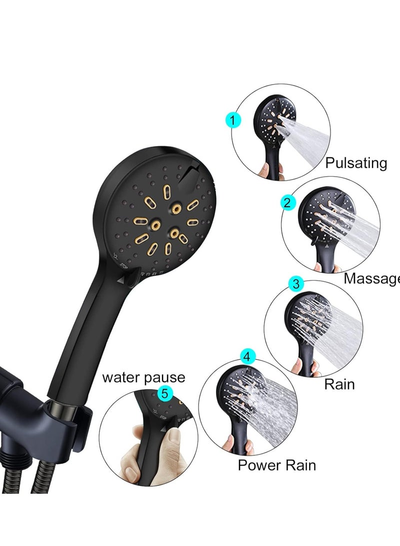 Shower Head With Handheld Shower Heads High Pressure With 6 Function Setting Shower Head Holder 59 Inch Shower Hose - Image 1