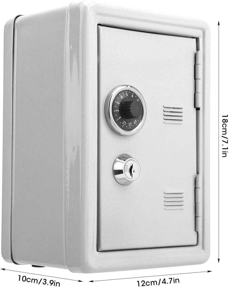 comfrt Mini Safe for Kids, Money Saving Box Children Metal Safe Box Cash Coin Can Storage Case with 2 Keys, 18x12x10cm(white) - Image 2