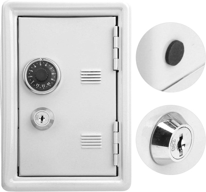 comfrt Mini Safe for Kids, Money Saving Box Children Metal Safe Box Cash Coin Can Storage Case with 2 Keys, 18x12x10cm(white) - Image 5
