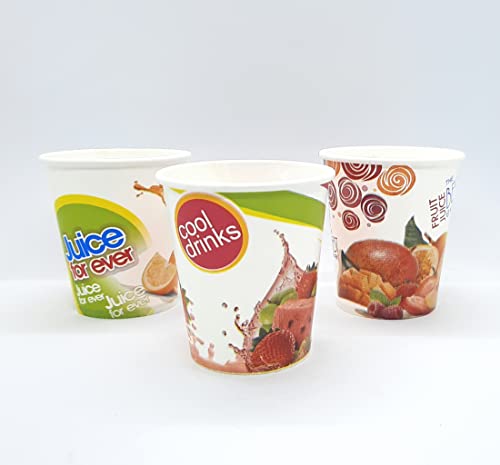 GRACE PAPER GLASS 200 ml (Pack of 200) Printed Paper Disposable Glass/Cup for Party, Paper Cups for Hot and Cold Beverages 7Oz (Pack of 200) - Image 1