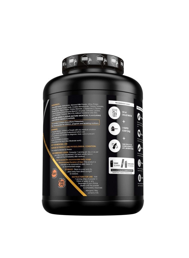 GIBBON Nitric Lean Mass Gainer With Testosterone (1 Kg, Mango) Powder, Supplement For Men & Women - Image 2