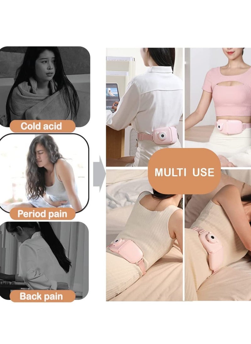 SYOSI - Menstrual Heating Pad for Cramps Portable Wireless Fast 4 Heat Levels and 5 Massage Modes Foldable Massage Belt for Waist Belly Back Pain Relief for Women and Girls - Image 1
