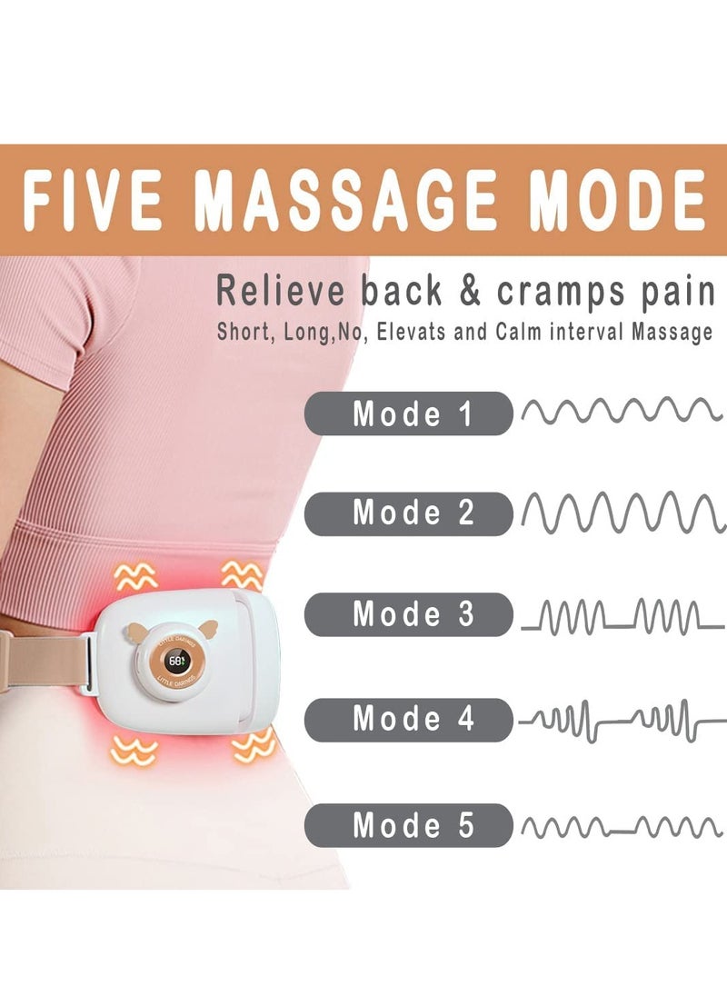 SYOSI - Menstrual Heating Pad for Cramps Portable Wireless Fast 4 Heat Levels and 5 Massage Modes Foldable Massage Belt for Waist Belly Back Pain Relief for Women and Girls - Image 1