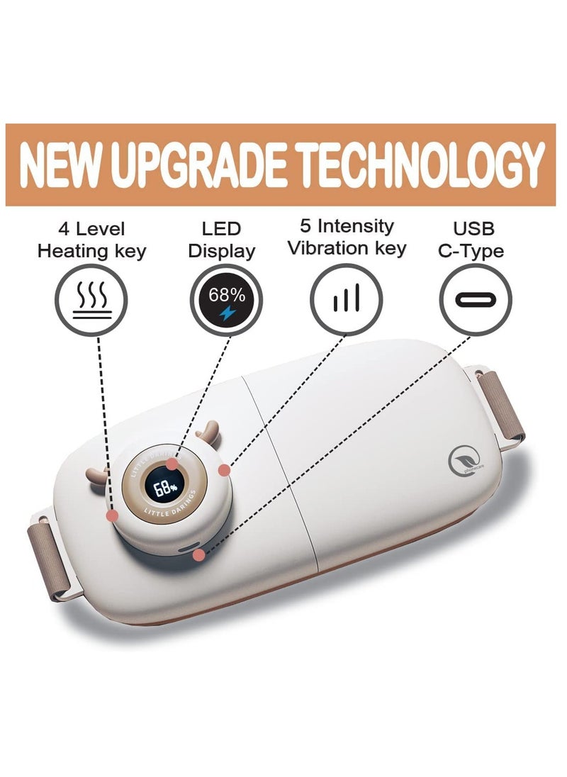 SYOSI - Menstrual Heating Pad for Cramps Portable Wireless Fast 4 Heat Levels and 5 Massage Modes Foldable Massage Belt for Waist Belly Back Pain Relief for Women and Girls - Image 1
